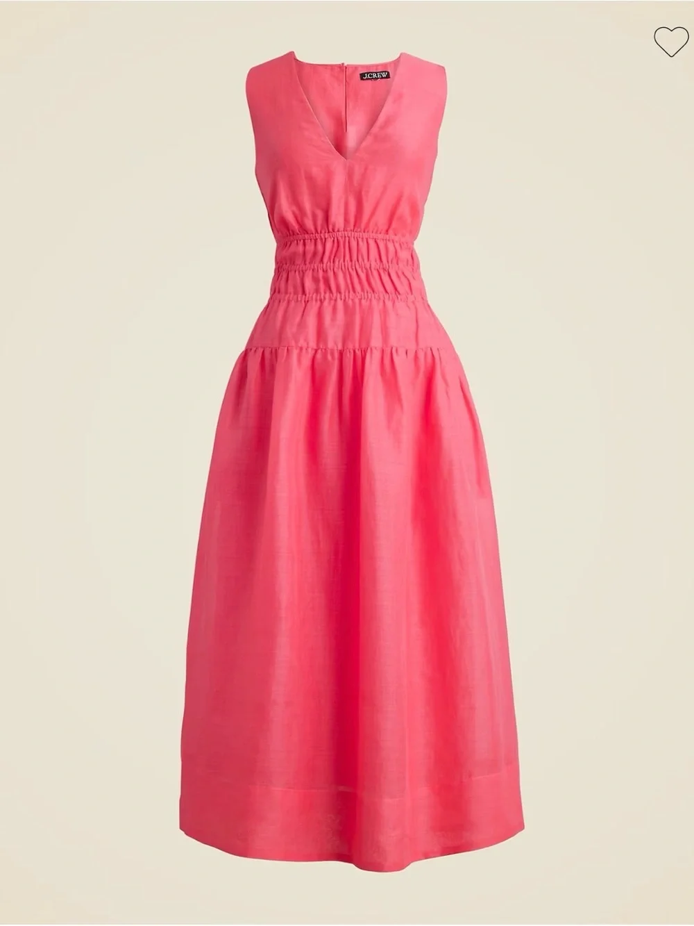 J.Crew Women's Hyacinth V-Neck Pink Midi Dress in Garden Rose Sz Small
